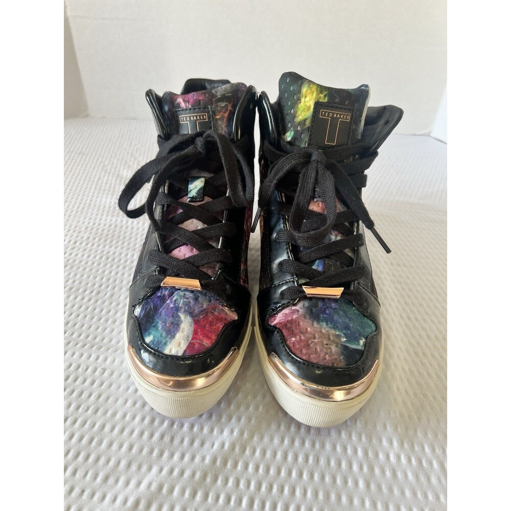 Ted Baker London Paryna Rose Flower Print High Top Sneakers US7/EU38 Booties